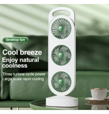 Триголовковий вентилятор USB Перезаряджається Three head fan  LY-856 (50)