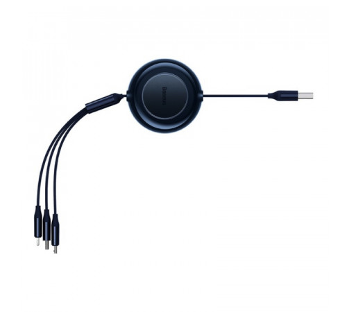 Кабель Baseus Bright Mirror 2 Series Retractable 3-in-1 Fast Charging  Data Cable USB to M+L+C 3.5A 1.1m Blue (CAMJ010003)