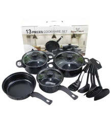 Каструлі Набір з 13 предметів, антипригарні каструлі та сковородиLY-381 (10)