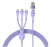 Кабель Baseus Flash Series Ⅱ Two-for-three Charging Cable U+C to M+L+C 100W 1.2m Purple (CASS030105)