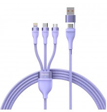 Кабель Baseus Flash Series Ⅱ Two-for-three Charging Cable U+C to M+L+C 100W 1.2m Purple (CASS030105)