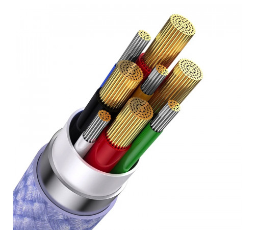 Кабель Baseus Flash Series Ⅱ Two-for-three Charging Cable U+C to M+L+C 100W 1.2m Purple (CASS030105)