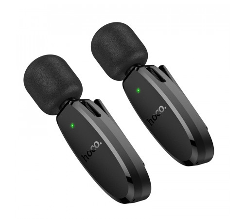 Бездротова мікрофонна система HOCO L15 dual-mic (iP/Type-C) Black (6942007638623)