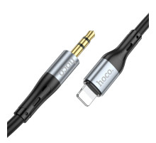 Аудiокабель HOCO UPA22 iP to 3.5mm male, silicone, 1m, Black (6931474769473)