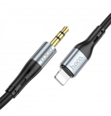 Аудiокабель HOCO UPA22 iP to 3.5mm male, silicone, 1m, Black (6931474769473)