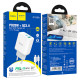 Мережевий зарядний пристрій з кабелем HOCO C105A Stage dual port PD20W+QC3.0 charger set (C to iP)(EU) White (6931474782939)