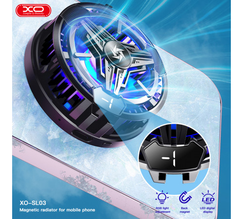 Охолоджувач для телефону XO SL03 з цифровим дисплеєм (магнітний+затискач)
