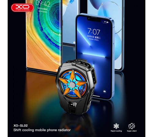 Охолоджувач для телефону XO SL02 (2 швидкості, з цифровим дисплеєм) (магнітний+затискач)