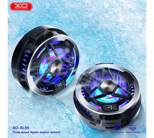 Охолоджувач для телефону XO SL05 з цифровим дисплеєм та бездротовою зарядкою (магнітний+затискач)