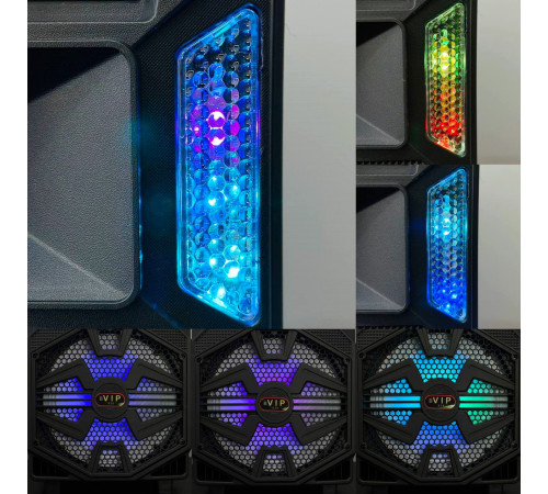 УЦІНКА Колонка VIP 830 з RGB-підсвічуванням та мікрофоном (25,0*24,8*41,3 см) (відірвана деталь всередині)