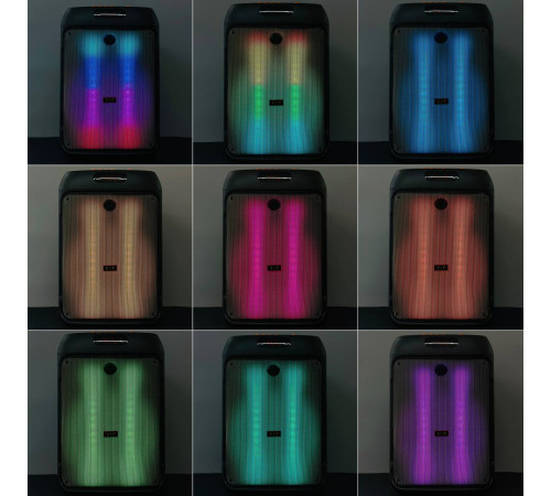 УЦІНКА Колонка VIP JT-1288 з RGB-підсвічуванням та мікрофоном (36,2*31,7*55 см) (відірвана сітка)