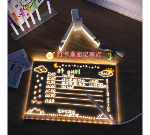 Світлодіодна дошка для малювання та нічник DIY Lamp з USB + фломастери (20*30 см)