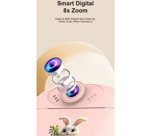 Дитяча фотокамера Звірятки AM300 із функцією друку та з фронтальною камерою