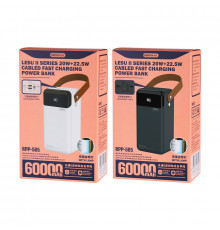 УМБ Power Bank Remax RPP-565 Lesu II Series 60000mAh PD20W+QC22.5W (with cable Type-C+Lightning)