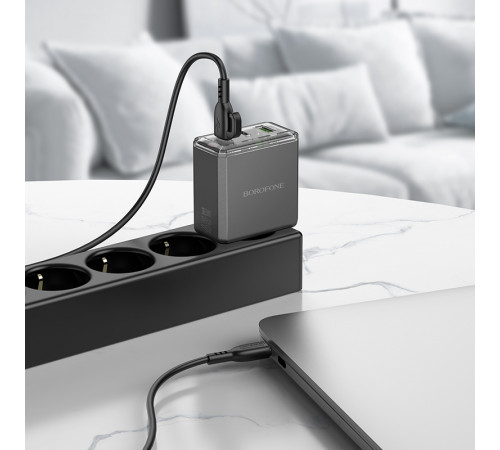 Мережевий зарядний пристрій Borofone BAS34A Treasure PD65W+QC3.0 Type-C to Type-C