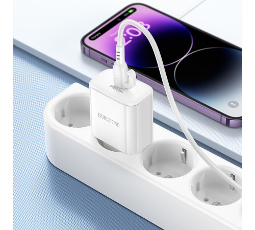 Мережевий зарядний пристрій Borofone BA81A PD20W Type-C to Lightning