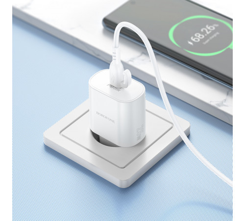 Мережевий зарядний пристрій Borofone BA82A Platinum PD25W Type-C to Type-C