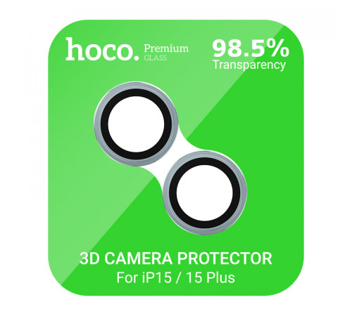 Захисне скло на камеру Hoco Crystal clear HD 3D metal frame iPhone 15-15 Plus (V14) (1 шт)