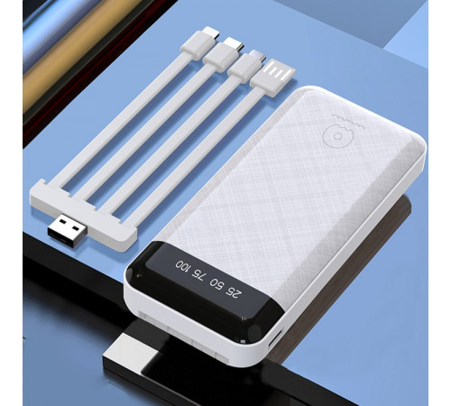 УМБ Power Bank WUW Y130 10000mAh 2.1A (with cable Lightning+Micro+Type-C+USB)