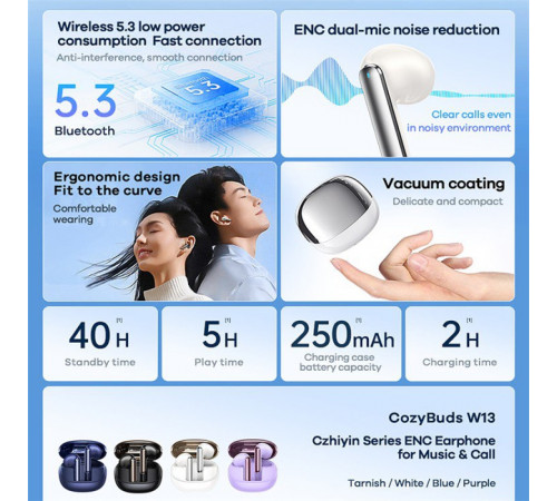 Бездротові навушники Remax W13 Zhiyin Series ENC