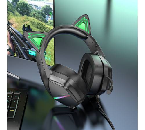 Навушники комп'ютерні дротові Borofone BO106 Cute Cat gaming