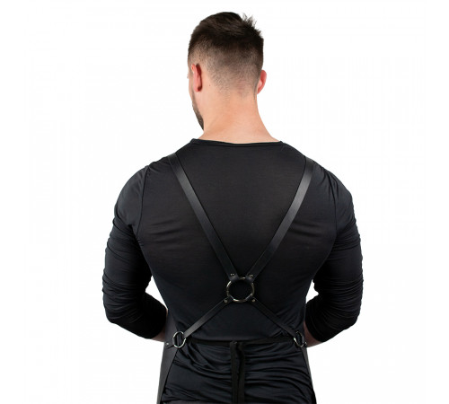 Шкіряний фартух Daddy Smoke чорний