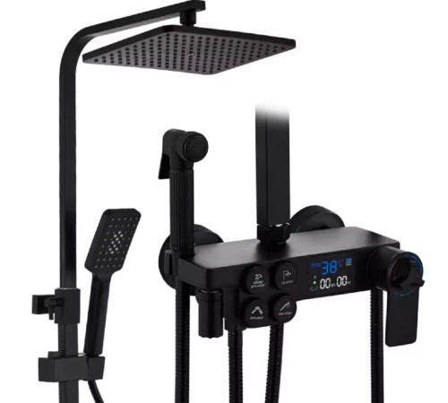 Смеситель для ванной комнаты из нержавеющей стали черного shower	 AA7-12	10	(6)