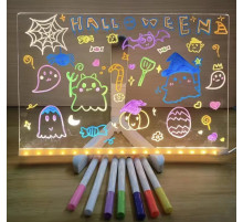 Светильник, ночник, доска для заметок  Прямоугольная     от USB ПОДСВЕТКА  20*20cm    XL-1683 (80