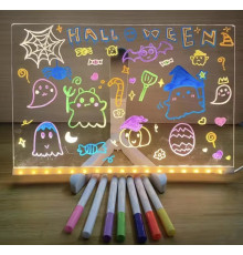 Светильник, ночник, доска для заметок  Прямоугольная     от USB ПОДСВЕТКА  20*20cm    XL-1683 (80