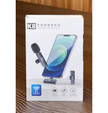 Блогер МІКрофон Портативний бездротовий петличний мікрофон K8 З ПЕРЕХІДНИКОМ -HA-21 (100)