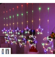 Гірлянда Штора 10 МІКС Usb ЗІРКИ+ ОЛЕНІ SF-46 код-3600 (50)