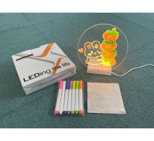 Світильник, нічник, дошка для нотаток КРУГЛА від USB з Маркером WordPad 20 см 5803 (90)