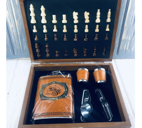 Подарунковий набір Шахи +фляга wine jug 5507 (20)