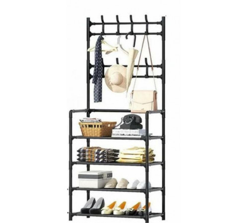 Вішалка для одягу в передпокій з полицями для взуття NEWsimple floor clothes 60x26.5x154 ВЕЛИКА (16)