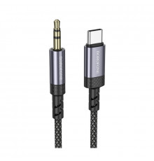 Аудиокабель BOROFONE BL24 Type-C для 3.5mm, nylon braid, 1m, Metal Grey (6941991118982)
