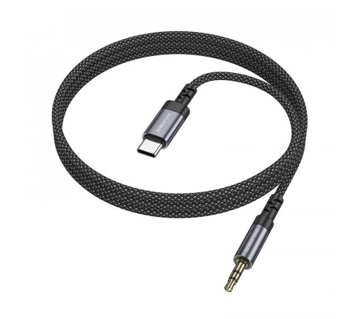 Аудіокабель BOROFONE BL24 Type-C to 3.5mm male, nylon braid, 1m, Metal Grey (6941991118982)
