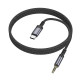 Аудіокабель BOROFONE BL24 Type-C to 3.5mm male, nylon braid, 1m, Metal Grey (6941991118982)