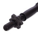Гриф гантельный пластиковый с насечкой с замками SHUANG CAI SPORTS TA-80243-35 (TA-80257-35) (l-35, d-25мм, черный)
