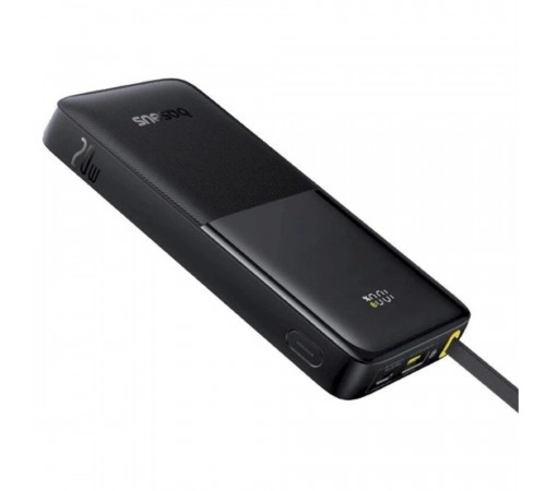 Зовнішній акумулятор Baseus Bipow 2 Digital Display Power Bank With Built-in USB-C Cable 10000mah 20W Cluster Black (P10077101113-00)
