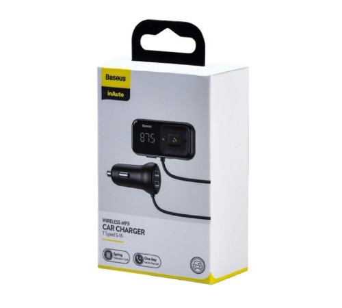 АЗП з FM-модулятором Baseus T Shaped S-16 Car Bluetooth MP3 Player Black (CCMT000201)