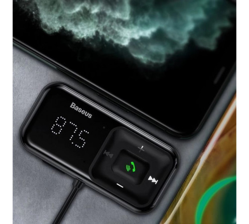 АЗП з FM-модулятором Baseus T Shaped S-16 Car Bluetooth MP3 Player Black (CCMT000201)