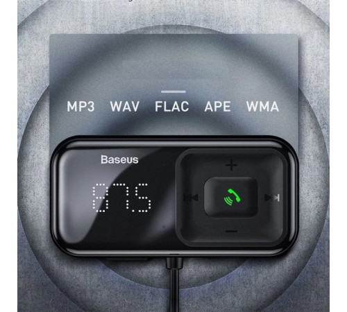 АЗП з FM-модулятором Baseus T Shaped S-16 Car Bluetooth MP3 Player Black (CCMT000201)
