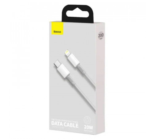 Кабель Baseus High Density Braided Fast Charging Data Cable Type-C to iP PD 20W 2m White (CATLGD-A02)