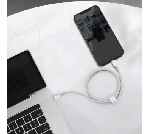 Кабель Baseus High Density Braided Fast Charging Data Cable Type-C to iP PD 20W 2m White (CATLGD-A02)