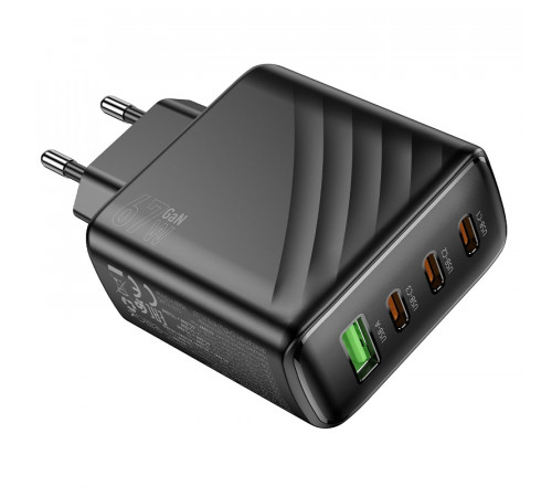 Мережевий зарядний пристрій HOCO CS27A Supply PD67W (3C1A) charger (EU) Black (6942007639835)