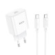 Мережевий зарядний пристрій з кабелем HOCO C76A Pro Majestic single port PD30W charger set (Type-C to Type-C)(EU) White (6942007616324)
