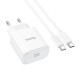 Мережевий зарядний пристрій з кабелем HOCO C76A Pro Majestic single port PD30W charger set (Type-C to Type-C)(EU) White (6942007616324)