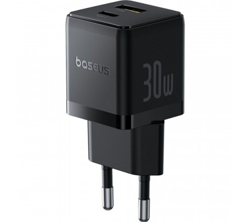 Мережевий зарядний пристрій Baseus Palm Fast Charger C+U 30W EU Cluster Black (P1011160A113-00)