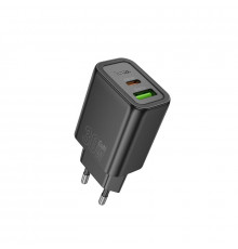 Мережевий зарядний пристрій HOCO N63 Gentle PD30W+QC3.0 charger (EU) Black (6942007644358)