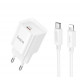 Мережевий зарядний пристрій з кабелем HOCO C146A Charm single port PD20W charger set (C to iP) (EU) White (6942007630252)